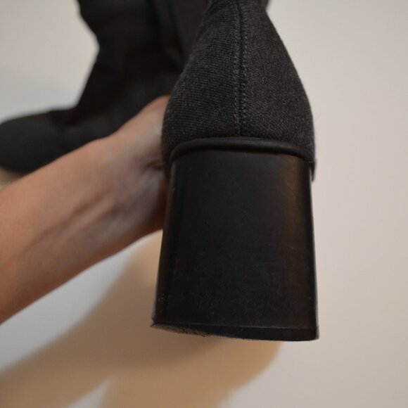 VILLAGER TsannShengCorporation Dark Gray Wool Block Heels 2.5' Zip Side Women 6M - Picture 8 of 10